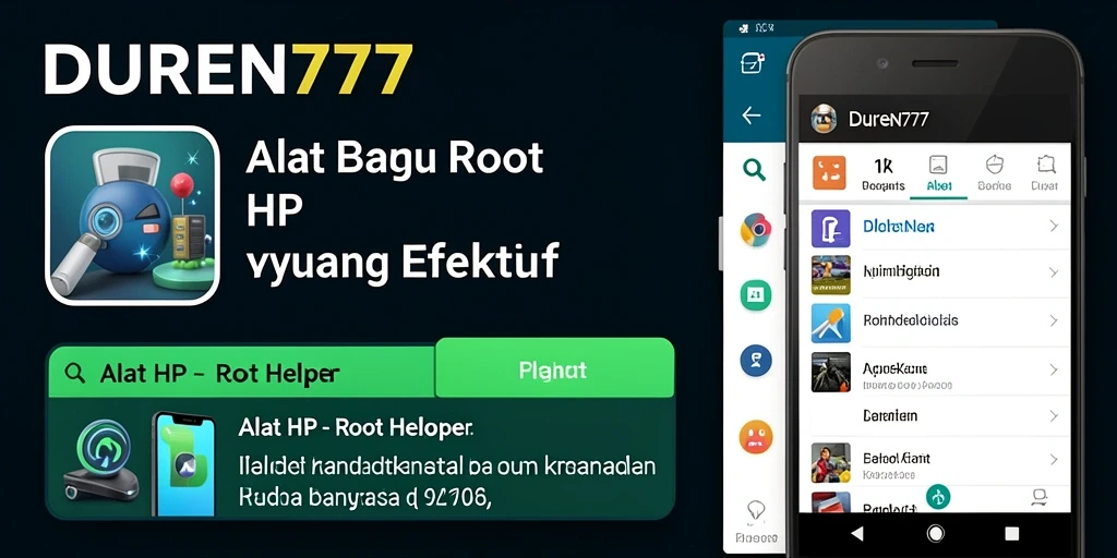Screenshot antarmuka DUREN777 yang memudahkan proses rooting.