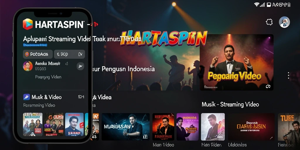 Antarmuka aplikasi HARTASPIN yang memudahkan streaming video.