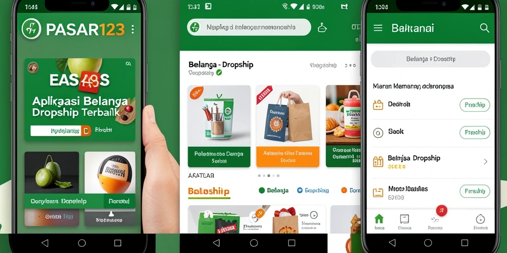 Tampilan antarmuka canggih aplikasi PASAR123 yang memudahkan belanja Dropship.