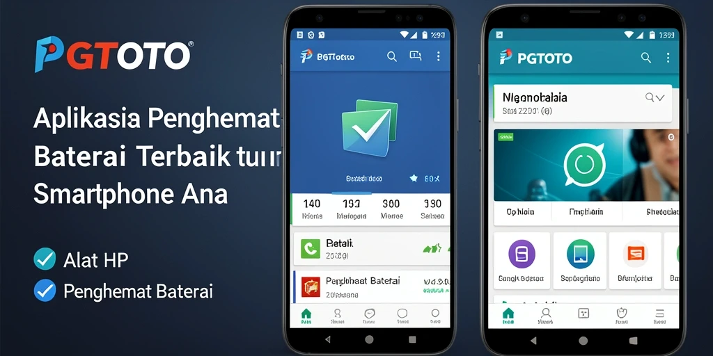Tampilan aplikasi PGTOTO dengan antarmuka Penghemat Baterai yang mudah digunakan.