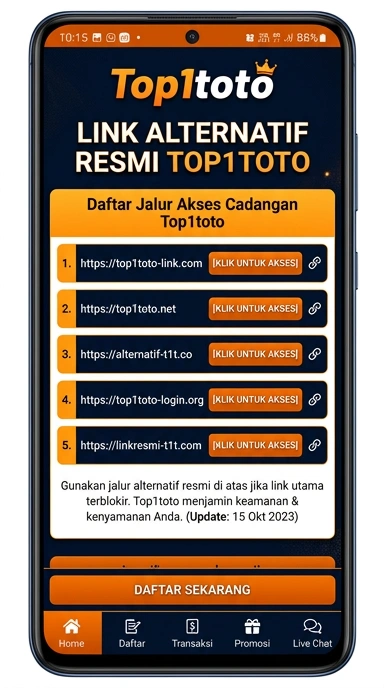 Tampilan link alternatif top1toto